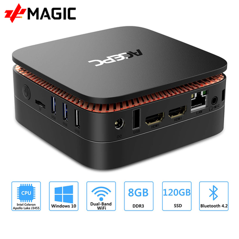 ACEPC AK1 Mini PC Windows 10 Mini computer Intel Celeron J3455 4G 64G 2.5 Inch SSD/mSATA WiFi 4K linux Mini windows pc ► Photo 1/6