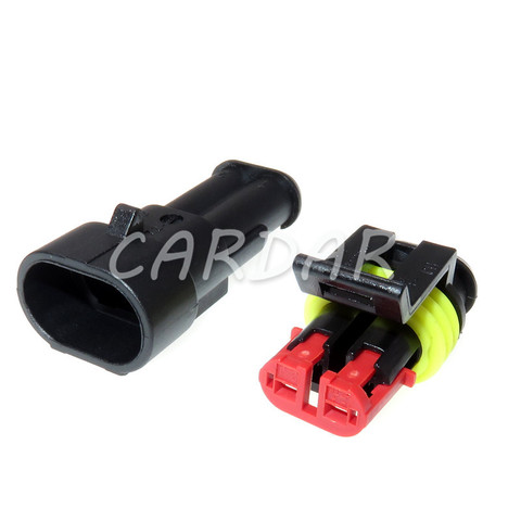 1 Set 2 Pin 282104-1 282080-2 AMP SuperSeal Waterproof Electrical Automotive Connector Wiring Socket For Cars ► Photo 1/6