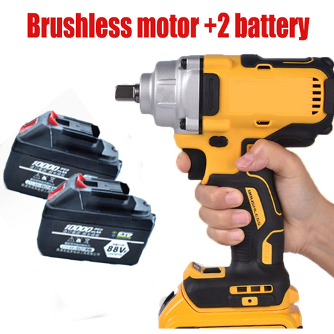 520N.m 88VF Cordless Electric Impact Wrench With 2 Rechargeable Battery Impact Drill Brushless LED Light 1/2 Socket Power Tools ► Photo 1/6