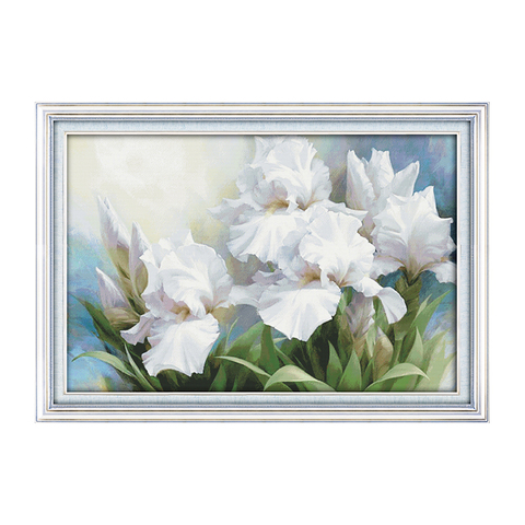 11CT 14CT Iris flower Large living room Decoration Grid Embroidery Needlework Cross stitch Manual Beautiful flowers Cross Stitch ► Photo 1/6