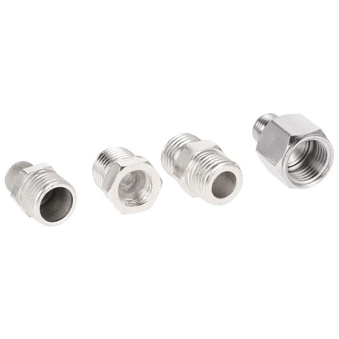 4PCS Airbrush Adaptor Kit Silver Fitting Connector Set For Compressor & Airbrush Hose Adaptors Tool Supplies Accessories ► Photo 1/6