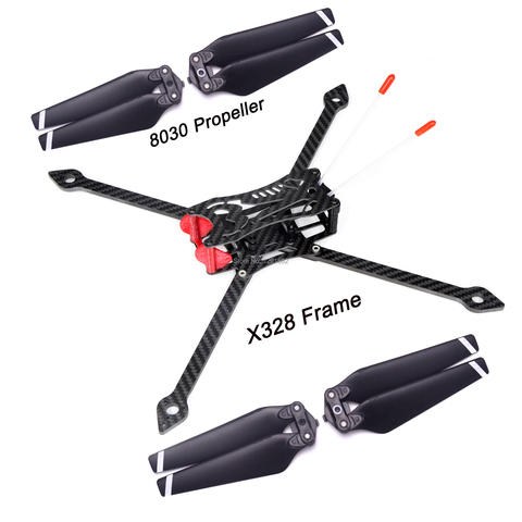 HSKRC 77# FPV X328 328 328mm Full Carbon Fiber FPV Racing Quadcopter Frame Kit with 5mm arm Support 8 inch 8330 Propeller ► Photo 1/6