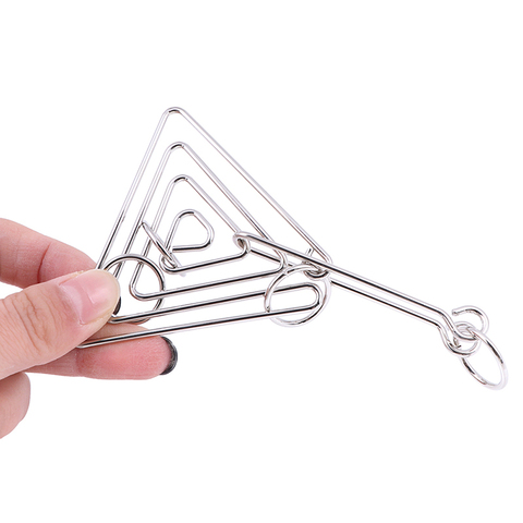 Challenging Metal Triangular Ring Puzzle Brain Teaser Game For Adults Kids ► Photo 1/6