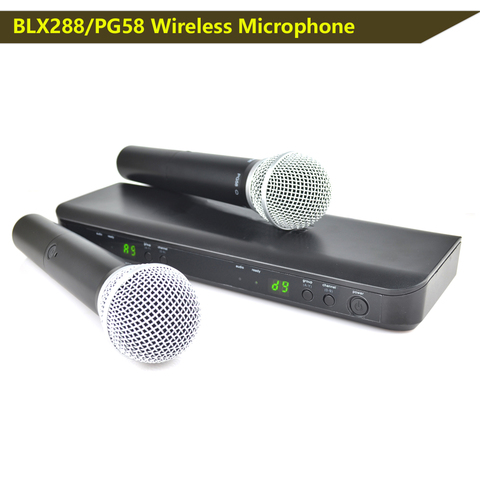 BLX8 BLX288 PG58 wireless Microphone UHF dual microphone kit microphone wireless system ► Photo 1/6