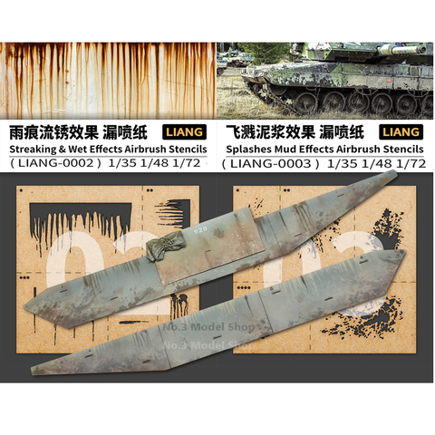 1/35 1/48 1/72 Military Model Streaking & Wet Effects And Splashes Mud Effects Airbrush Stencils Model Scene Hobby  Tools ► Photo 1/3