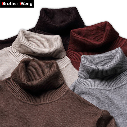 6-color Turtleneck Sweater Male 2022 Autumn and Winter New Style Fashion Casual Slim Fit Solid Color Warmth Pullover Male Brand ► Photo 1/6