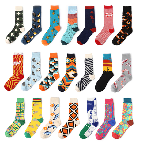 1Pair New Men Women Cotton Socks Casual Colorful Socks Crew Socks Street Skateboard Socks Happy Funny Harajuku Sox Meias ► Photo 1/6