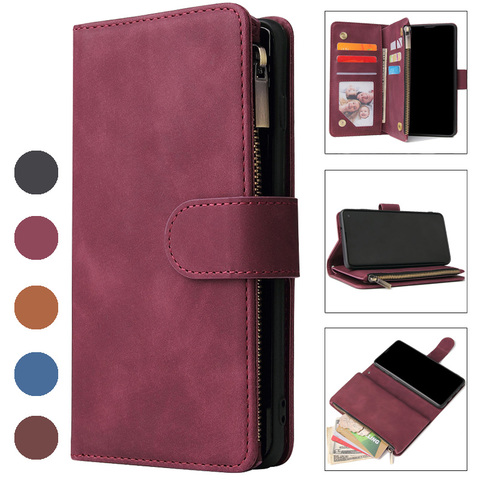 Multi-Function Zipper Wallet Case For Xiaomi Redmi Note 9 Pro 8 8T 7 9A 9S 9 8 8A 7A K30Pro 10X Flip Leather Case Protect Cover ► Photo 1/6