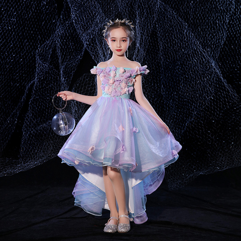 New Luxury Princess Ball Gowns Wedding Tutu Dress for Girls Party Flower Girl Dresses Shoulderless Children Evening Prom Frocks ► Photo 1/6