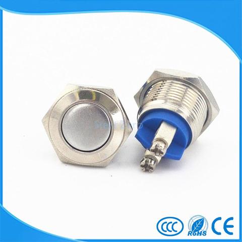 Free ship 16mm Starter Switch Boat Horn Momentary Steel Metal Push Button Switches ► Photo 1/6