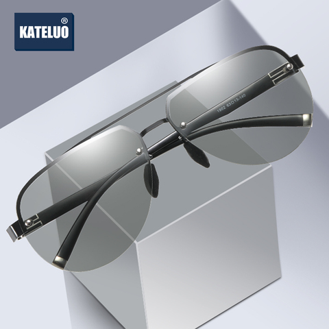 KATELUO 2022 Classic Anti-glare Glasses for Driving Men Polarized Sunglasses Day Night Vision Goggles Photochromic Sun Glasses ► Photo 1/6