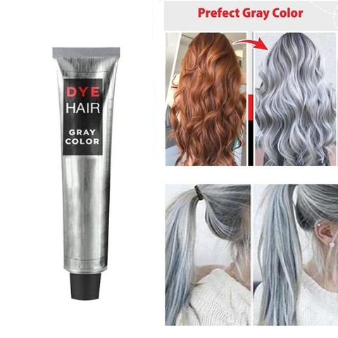 100ml Fashion Dye Hair Color Cream Smoky Gray Punk Style Light Grey Silver Permanent Hair Girls Beauty Hair Colors ► Photo 1/6