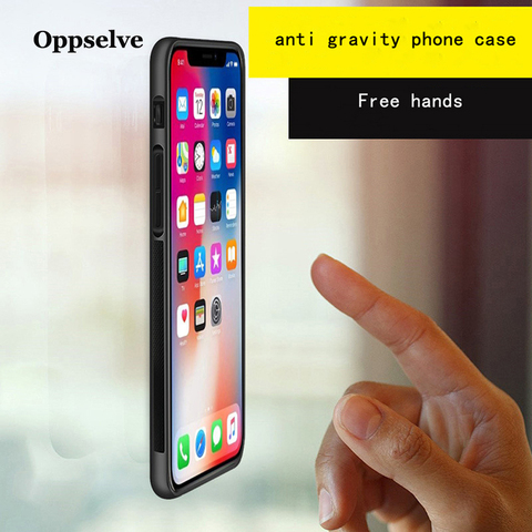 Anti Gravity Phone Bag Case For iPhone 11 Pro XS R X 8 7 6S Plus S9 S8 Note 9 8 TPU Magical Nano Suction Cover Adsorbed Car Case ► Photo 1/6