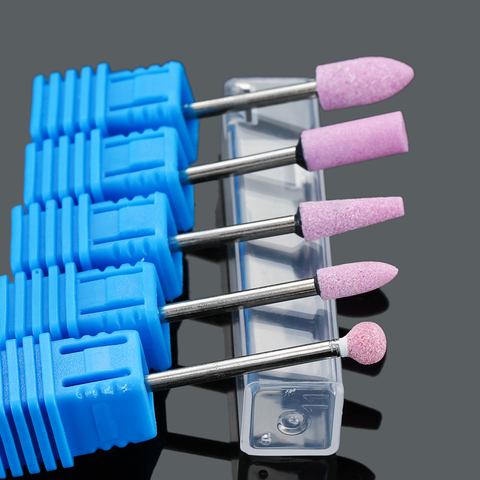 Pink Ceramic Stone Burr Drill Bits Milling Cutter Manicure Electric Corundum Nail Files Machine Nail Drill Polishing Accessories ► Photo 1/6