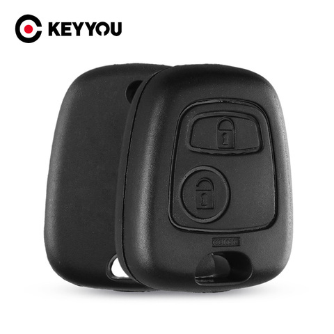 KEYYOU For Peugeot 107 206 207 306 407 For Toyota For Citroen C1 C2 C3 Remote Fob 2 Buttons Case No Logo Replacement Key Shell ► Photo 1/6