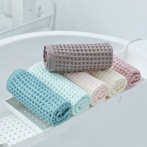 YIANSHU 100% Cotton 6 Colors Waffle Towel Plain Colour Soft And Comfortable Water Sucking Strong Travel Home Towel 34x72CM ► Photo 1/6