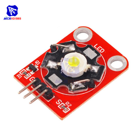 diymore 3W High Power LED Module Blue/Green/Purple/Red/White/Yellow LED with PCB Chassis for Arduino STM32 AVR ► Photo 1/5