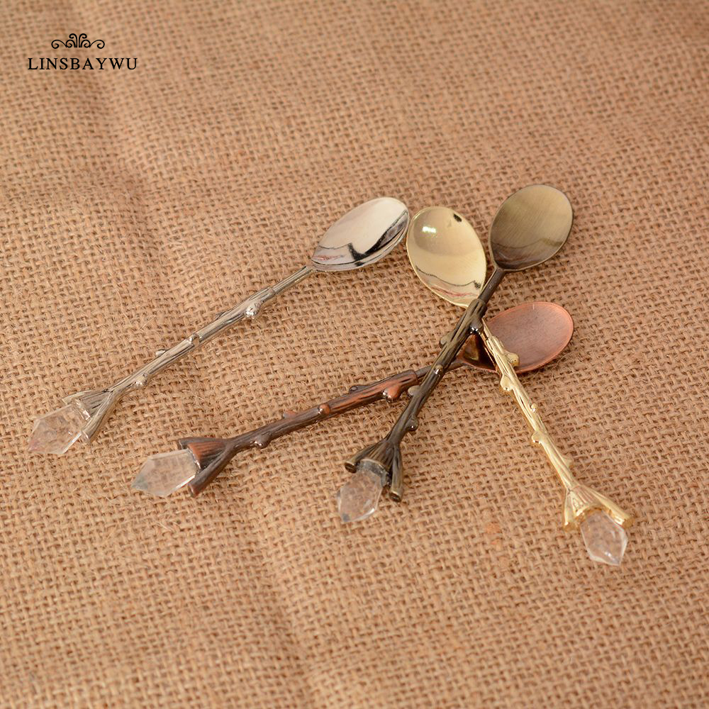 Small Silver & Gold Branch Spoon