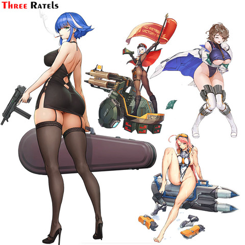 Three Ratels F137 sexy anime girl with weapon for last origin Home Decor Fridge Styling Wall Travel Suitcase Styling car sticker ► Photo 1/5