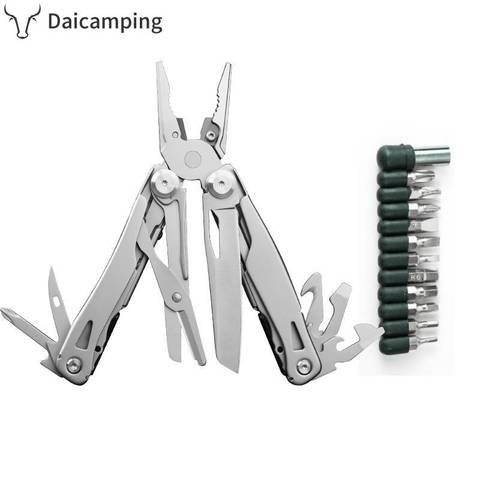 Daicamping DL18 Mini Multi Folding Knife Pliers Stainless Steel Multifunctional Pliers Pocket Multitools Camping Hand Tools Set ► Photo 1/4