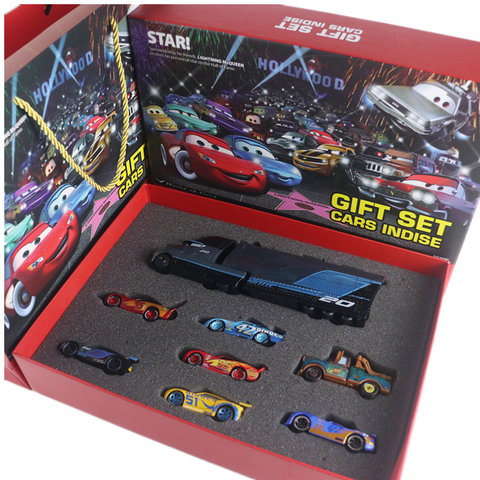 Disney Pixar 3 Metal 1:55  Car Model Toy Gift Box Set Lightning McQueen and Jackson Storm, Raymond's Birthday Gift for Children ► Photo 1/6