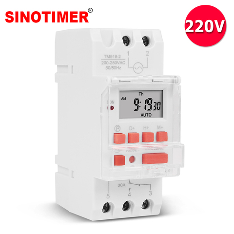 Heavy Load 5000W Digital Timer Switch Programmable 24hrs Automatic Switch for  LED Lighting Loading ON/OFF ► Photo 1/6