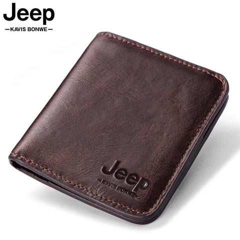 High Quality Men's Wallet Genuine Leather Slim Wallet Business Short  Wallets Zipper Pouch Small Coin Purse Money Bag Portomonee ► Photo 1/6