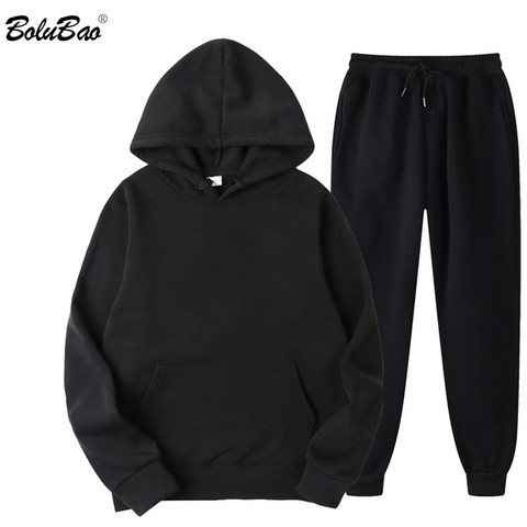 BOLUBAO Spring New Men Casual Sets Brand Men Solid Hoodie + Pants Two-Pieces Casual Tracksuit Sportswear Hoodies Set Suit Male ► Photo 1/6