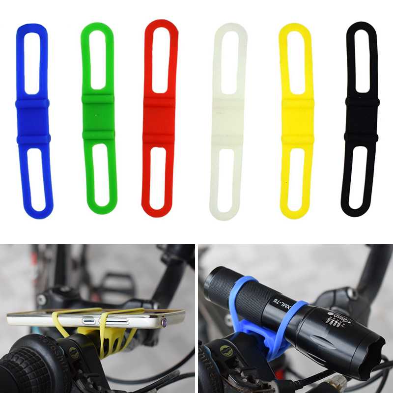 Elastic Silicone Bicycle Strap Bike Light Holder Cycling Flashlight Mount Bands 