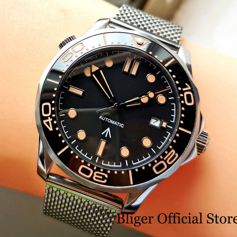 BLIGER New Arrival Mechanical Men Watch Sapphire Glass Date 21 Jewel MIYOTA 8215 Mental Band Rotating Bezel ► Photo 1/6