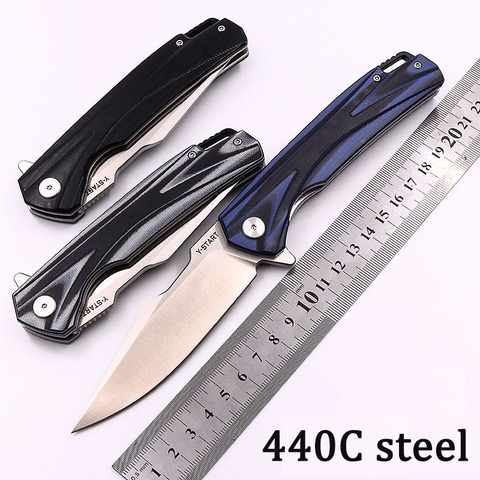 440C Steel G10 Handle Ceramic Bearing Outdoor Tool  Fruit Portable Folding Sharp High Hardness Knife Survival EDC ► Photo 1/6