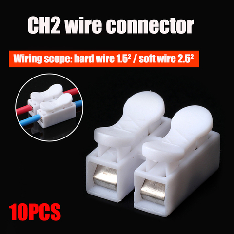 push type Quick connection terminal 20/40/50/100PCS. 2-pin quick connector lock cable connector cable terminal for 0.5-1.5mm ► Photo 1/6