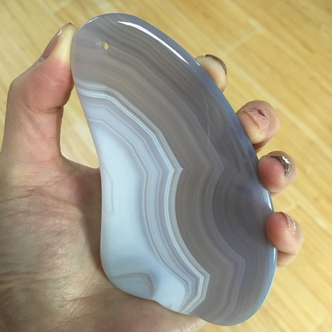 Agate Gouache Scraper Natural Jade Guasha Board Facial Eye Scraping Massage Stone Acupuncture Therapy Spa Health Care Gua Sha ► Photo 1/6