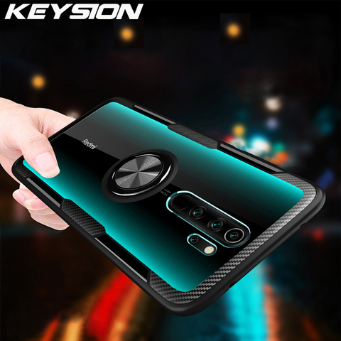 KEYSION Ring Case for Redmi Note 8 Pro 7 9S 9 Pro Max K20 Clear Shockproof Phone Cover for Xiaomi Mi 10 9T Pro Note10 Mi 9 Lite ► Photo 1/6
