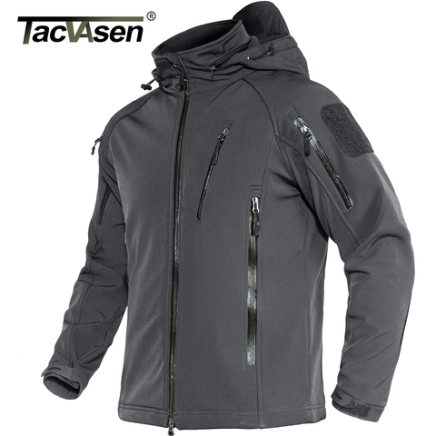 TACVASEN Tactical Fleece Lined Waterproof  Jacket Mens Military Air Soft Jacket Coat Safari Windbreaker Winter Warm Army Jacket ► Photo 1/6
