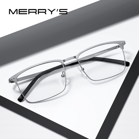 MERRYS DESIGN Men Pure Titanium Glasses Frame Business Style Male Square Ultralight Eye Myopia Prescription Eyeglasses S2263 ► Photo 1/6