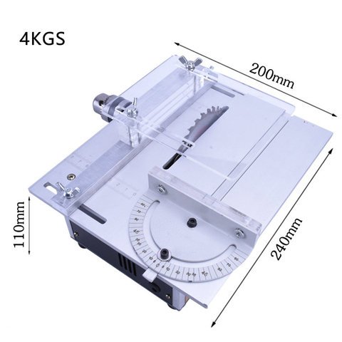 Mini Hobby Table Saw Handmade Woodworking Bench Saw DIY Wood Model Crafts Cutting Tool with Power Adapter HSS Saw Blade 3800RPM ► Photo 1/6