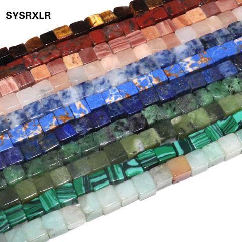 4*4mm Natural Stone Square Lapis Lazuli Agates Spacer Loose Beads For Jewelry Making DIY Bracelet Necklace Accessories Material ► Photo 1/6