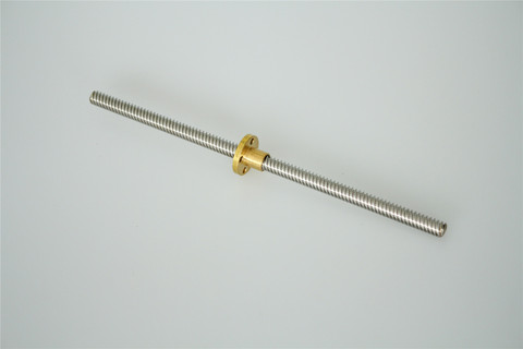 T8 Lead Screw OD 8mm Pitch 2mm Lead 8mm 150 200 300 350 400 500 600 1000 1200 mm with Brass Nut For CNC 3D Printer ► Photo 1/6
