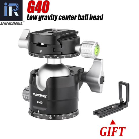 G34/G40 Professional Tripod Ball Head Low Profile Gravity Center Double Panoramic Ballhead with L Q.R.Plate for Digital Cameras ► Photo 1/6