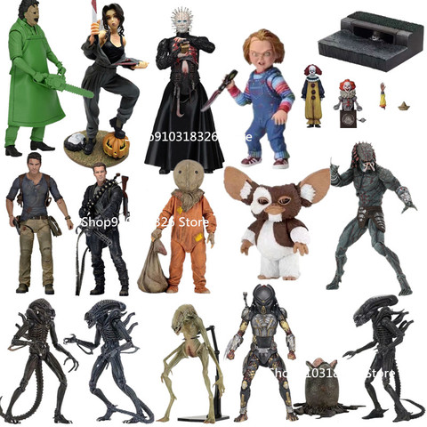 Alien Figure Hellralser Gremlins Michael Myes Predater Trick Treat Chainsaw IT  Model PVC Action Figures Toy Doll kids gift 18cm ► Photo 1/6