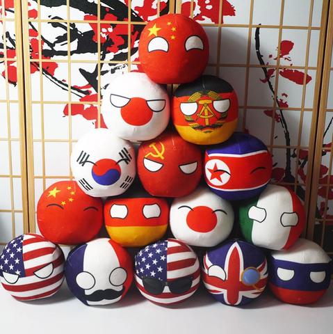 Polandball Plush Doll Countryball USSR USA FRANCE RUSSIA UK JAPAN GERMANY CANANDA ITALY Country Ball Toy Plush Pendant 9-20cm ► Photo 1/5