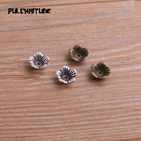  40pcs 4*9*9mm Two Color Bead Caps Charm Hollow Flower MINI Pendants Jewelry Accessories DIY Receptacle Charms ► Photo 1/5