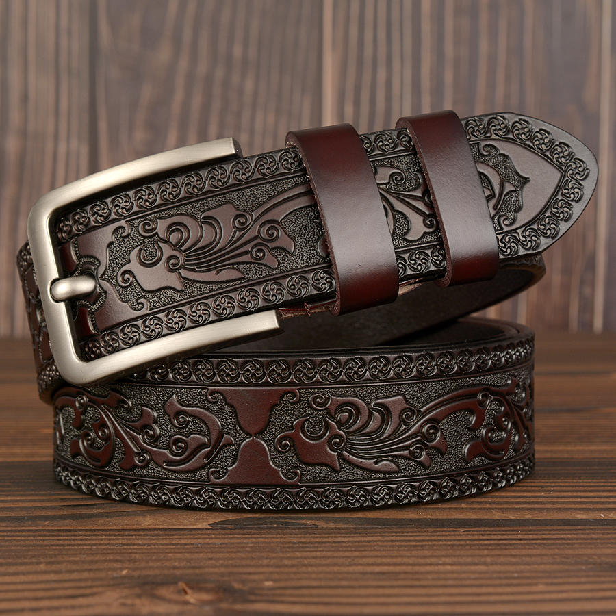 Men's Casual Leather Classic Belt Pin Buckle Waist Belt Waistband Belts Strap