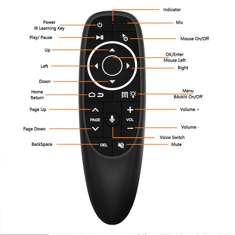 2.4G Fly Air Mouse G10S PRO Voice Remote Control 2.4G Wireless Backlit Gyroscope IR Learning for Android TV Box H96 Max X3 ► Photo 1/6