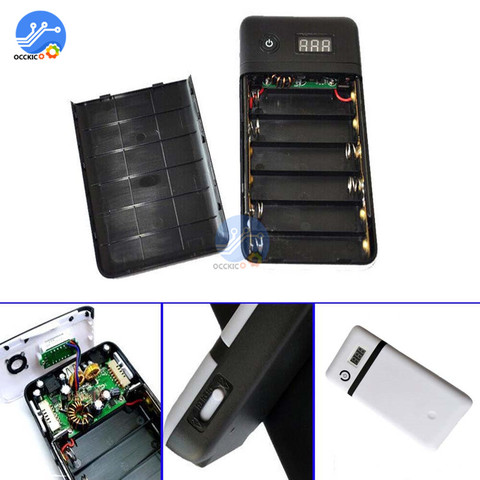 6x18650 Battery Pack DC 12V/15V/16V/19V/21V 3.3A Output 6*18650 Battery Power Bank Box Shell for Mobile Phone Charger Case ► Photo 1/6