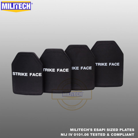 ESAPI Bulletproof Plate Ballistic Panel NIJ level 4 IV Alumina & PE Stand Alone From Size S to XL Body Armor One(1) PC--Militech ► Photo 1/6