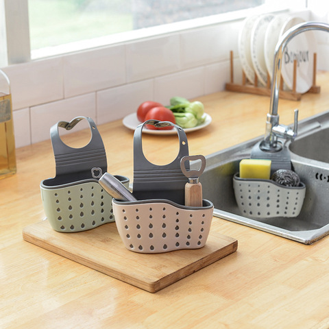 Creative Kitchen Basket Sink Drain Rack Strainer Bathroom Storage Container Kitchen Sink Sponge Storage Hanging Organizer ► Photo 1/6