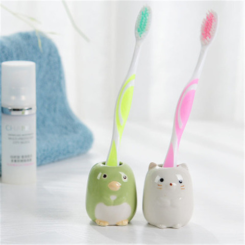 Multifunctional Ceramic Toothbrush Holder Bath Accessories Bathroom Shower Simple Tooth Brush Stand Shelf ► Photo 1/6