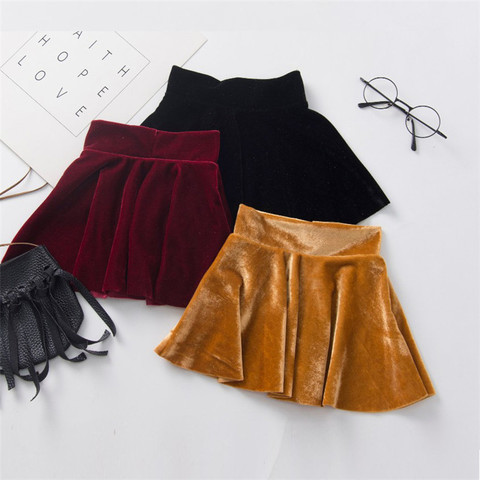 Infant Baby Girl Half High-Waist Skirt Velvet Solid Color Pleated Princess Fall Warm Skirt 6M-3T ► Photo 1/6